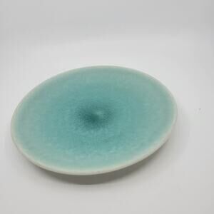 JARS France Tourron Aqua Elise Dinner Plate Rare White Teal